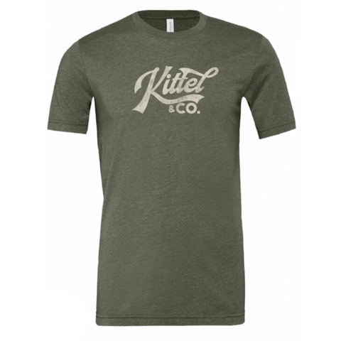 Kittel & Co. Script Logo T-Shirt - Heather Military Green